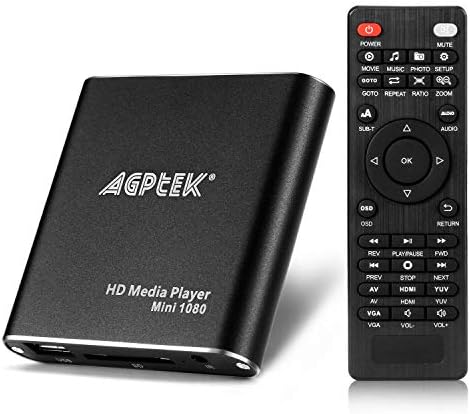 HDMI Media Player, Black Mini 1080p Full-HD Ultra HDMI Digital Media Player for -MKV/RM- HDD USB Drives and SD Cards