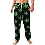 Funny Weed Mens Athletic Workout Jogger Sweatpants for Men with Pocket and Drawstring XL
