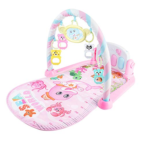 Alextry Bébé Tapis de Jeu Kick Piano Clavier Musique Jouer Projection Tapis Nourrisson Exercice Éducation Étagère Tapis - Rose