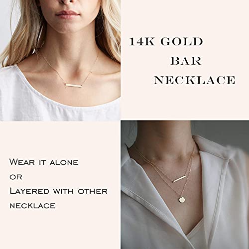 Estendly Simple Gold Bar Necklace Womens Delicate Handmade Gifts For Teen #TOP4