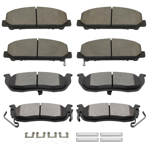 Image of SCITOO D1509 D1041 8PCS Front Ceramic Rear Semi-Metal Brake Pad Sets | Fit 2007-2010 For INFINITI For For QX56 5.6L,2007-2015 For Nissan For For Armada 5.6L,2008-2015 For For TITAN 5.6L