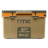 RTIC Ultra-Light 52 Quart Hard Cooler Insulated Portable Ice Chest Box for Beach, Drink, Beverage, Camping, Picnic, Fishing, Boat, Barbecue, 30% Lighter Than Rotomolded Coolers, Trailblazer