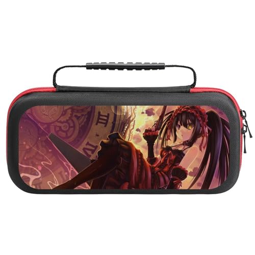 Switch ケース かわいい 時崎狂三 デート・ア・ライブ スイッチ 収納ケース カバー ナイロン素材 全面保護 防塵/防水/防汚/耐衝撃 26x11.5x5.2cm Switchに対応 保護用ハードケース 大容量な収納力 アクセサリーポーチ Switc
