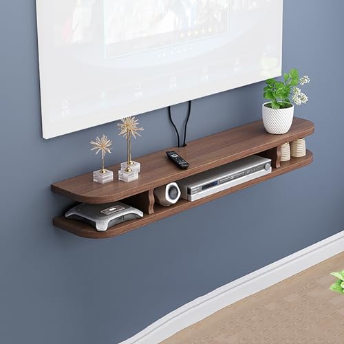 Soporte de TV Flotante Centro de Entretenimiento Consola de TV Soportes de televisión Consola Multimedia para Sala de Estar, Dormitorio (Color: Marrón, Tamaño: 80 cm/32 Pulgadas)