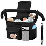 Accmor Universal Stroller Organizer with Cup Holder and Shoulder Strap, Stroller Bag Caddy Organizer Fits for...