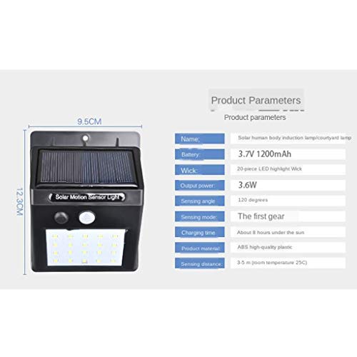 Sensor De Movimento PIR De Luz Solar Brilhante Para Decoração De Cerca De Jardim Doméstico
