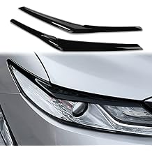 CKE for 8th Gen Camry Compatible with Toyota Camry 2024 2023 2022 2021 2020 2019 2018 Accessories Not fit 2025+ Aggressive Look Car Exterior Headlight Eyebrow Eyelid Cover Trim -Glossy Black