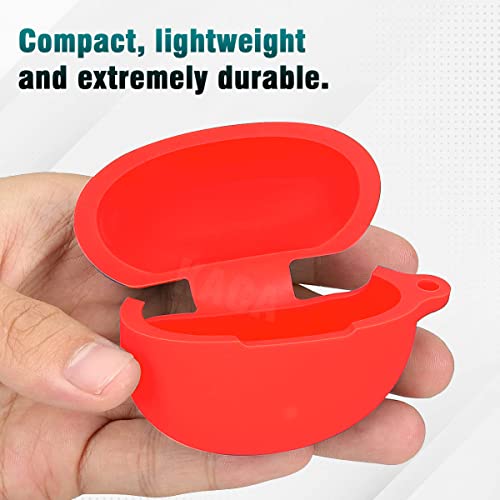 Image of KACA Protective Shockproof Silicone Cover Case with Buckle Compatible with Huawei Freebuds 4i (Red)