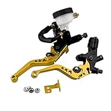 shkalacar leve freno frizione moto, 7/8'' 22mm universale regolabile leve frizione freno moto set serbatoio pompa freno, oro