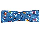 Perros Diadame, Perros del patinador en Jerseys de Navidad, Banda Elástica y Suave para Mujer para Deportes y Uso Diario, Multicolor