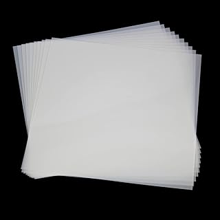 10 Sheets 10 mil Mylar Sheet, 12 x 12 inch Milky Translucent Plastic Blank Stencils, Reusable Stencil Template Material, Make Your Own Stencil for Cricut, Silhouette