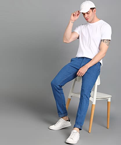 Image of Men's Slim Fit Solid Jeans Stretchable