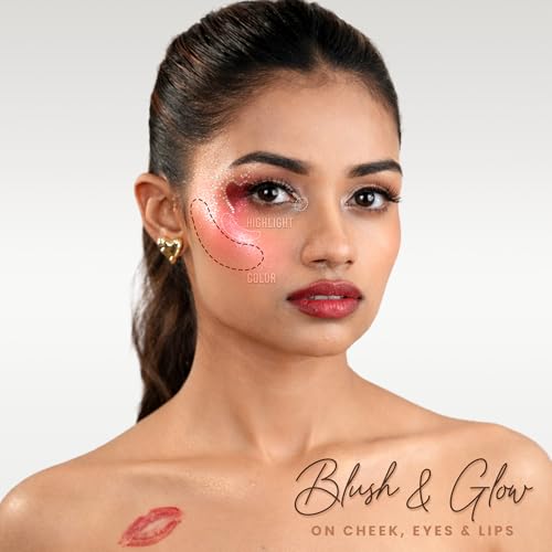 Image of SShryoan Bling & Blush Blusher | 2-in-1 Blusher & Highlighter Duo | Long-Lasting, Blendable | 6 Shades -Karma
