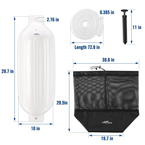 Image of Affordura Boat Fender 4 Pack Boat Bumpers Fenders with 4 Ropes
