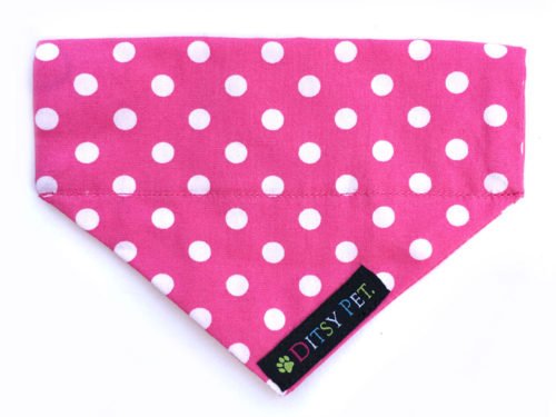 Ditsy Pet Pink Polka Dot Bandana Medium
