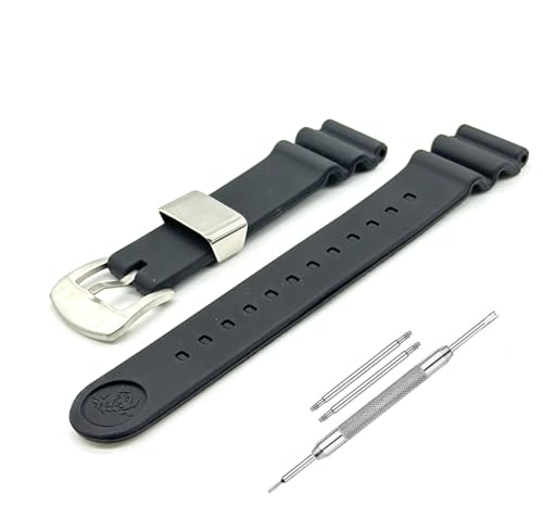 Image of Lineon 22mm Silicone Soft Watch Strap Compatible With CASIO DURO MDV106, MDV-10 with Tool and Pins