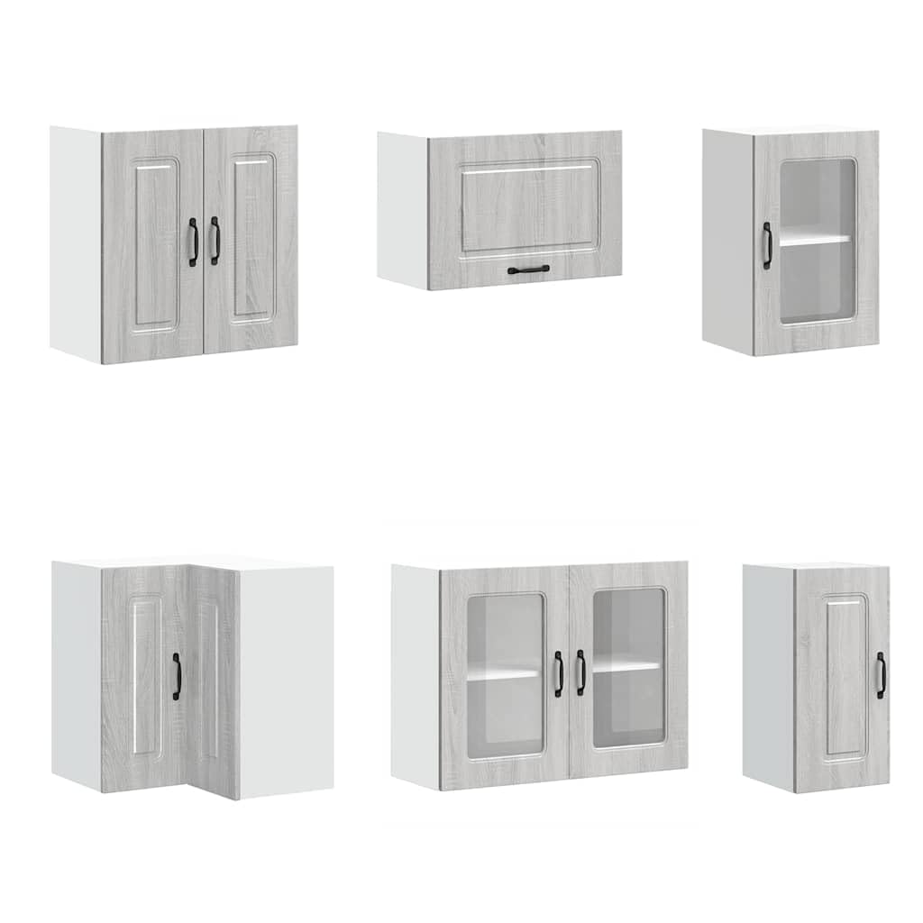 Set di mobili da cucina Kalmar, 11 pezzi, in legno Sonoma, versatile, con molto spazio, piedini regolabili, facile da pulire, per cucine e sale da pranzo moderne, con organizer per stoviglie