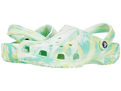 Image of Crocs Unisex Classic Marbled Tie-Dye Clog, Pistachio /Multi, 10 Men /12 Women, Pistachio /Multi, 12 Women /10 Men