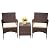 Devoko Patio Porch Furniture Sets 3 Pieces PE Rattan Wicker Chairs with Table Outdoor Garden Furniture Sets (Brown/Beige)