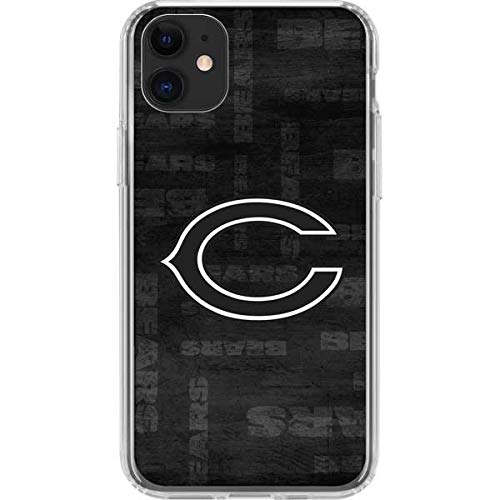 Skinit Clear Phone Case Compatible with iPhone 11 - Officially Licensed NFL Chicago Bears Black & White Design