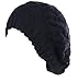 BYOS Winter Chic Warm Double Layer Leafy Cutout Crochet Knit Slouchy Beret Beanie Hat (Black Leafy)
