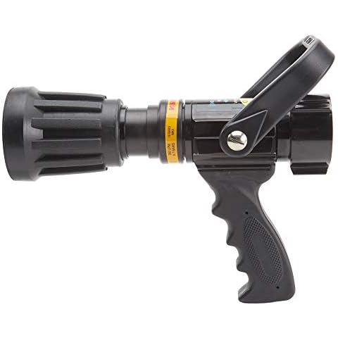 FireHoseDirect Heavy Duty Aluminum 1 1/2 inch pistol grip nozzle with Durable Rubber Bumper (NH) Cover