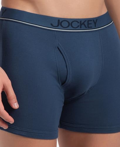 Image of Jockey 8009 Men Super Combed Cotton Rib Solid Boxer Brief with Ultrasoft and Durable Waistband