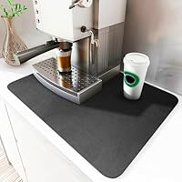 Kaffeemaschine Abtropfmatte Geschirrz 50 X 40 cm, Saugstarke Trockenmatte für Kaffeemaschine, Schnelltrocknend Abtropfmatte Geschirr Kaffeemaschine Matte Unterlage SaugfäHige, Schwarz