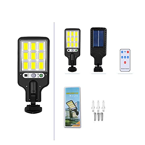QZCX Luces de calle solares Lámpara solar al aire libre con 3 modos de luz Sensor de movimiento a prueba de agua Iluminación de seguridad for jardín Patio Camino Patio(108COB With RC,5Pcs)