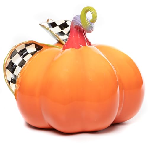 MACKENZIE-CHILDS Small Fortune Teller Ombre Pumpkin, Decorative Resin Autumn and Halloween Home Decor