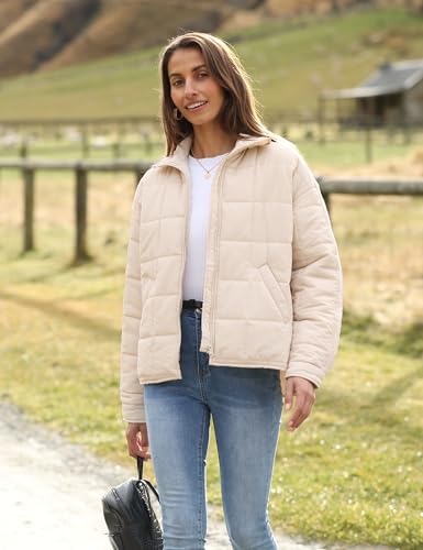 Xiaoxuemeng Women's Cozy Khaki Quilted Puffer Jacket – Lightweight and Stylish for Every Occasion - Image 6