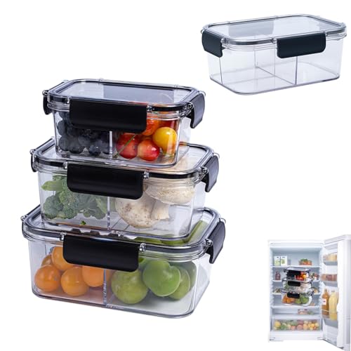 Jlobnyiun Contenedor de almacenamiento de alimentos | Contenedores de frutas y verduras de 800 ml | Contenedor de caja de aperitivos, recipientes apilables para alimentos, contenedor de almacenamiento