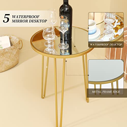 Palama Small Side Table For Living Room, Modern Home Décor Gold Side Table, Easy Assembly Small Gold Table, Gold Accent Table #TOP6