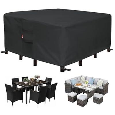 SheeChung Outdoor Furniture Cover Square 74"Lx74"Wx28"H,Waterproof Patio Fabric Furniture Covers,Outdoor Table and Chairs Cover,Patio Covers for Outdoor Furniture Waterproof