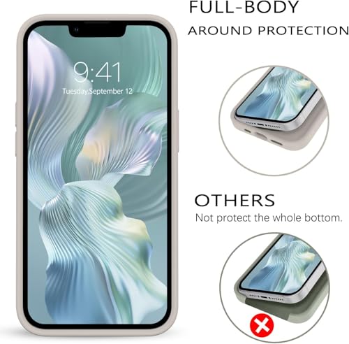 Image of Elzzi Microfiber Candy Case Compatible for iPhone 13 Pro 6.1 Inch Shockproof Slim Back Cover Liquid Silicone Case (Stone Grey)