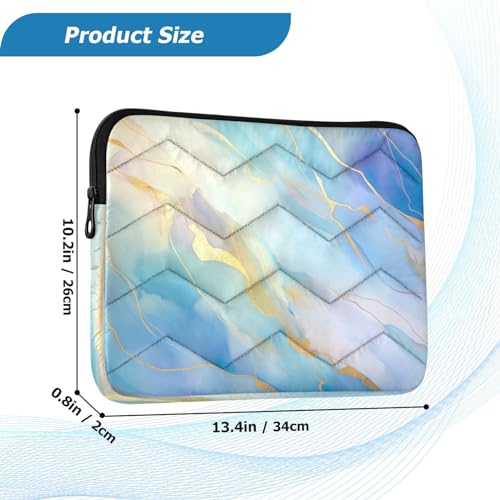 Funda para Laptop Mármol Azul Dorado 13-14 Pulgadas miniatura 3