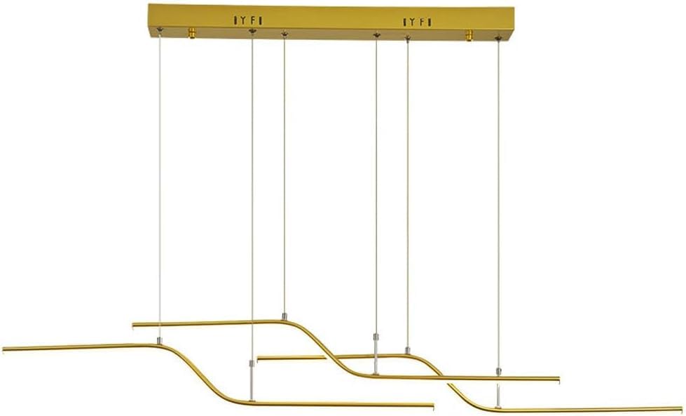 Modern LED Linear Chandelier Ceiling 75W LED Gold Pendant Light Embedded Mount Hanging Light Dining Room Light Fixtures