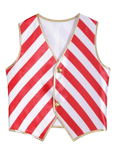 Hedmy Toddler Girls Boys Vest Christmas Vest Waistcoat Sleeveless V Neck Stripes Pattern Button Vest for Party3