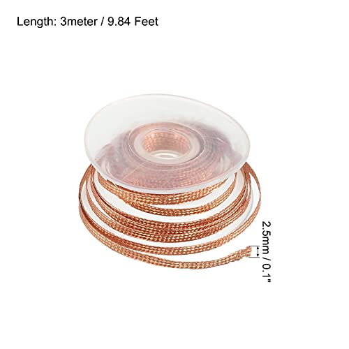 Image of MECCANIXITY Solder Wick Braid No-Clean Desoldering Wick Braid 0.1 Inch Width 9.84 Feet Length for Remove the Solder Electrical Components 5 Pack