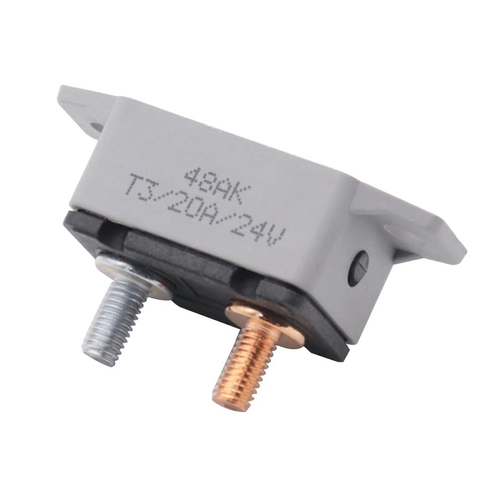 IEUMJNAT Circuit Breaker 24V Manual Reset 20A/30A/40A/50A Auto Overcurrent Protector Fuse Stud(20a)