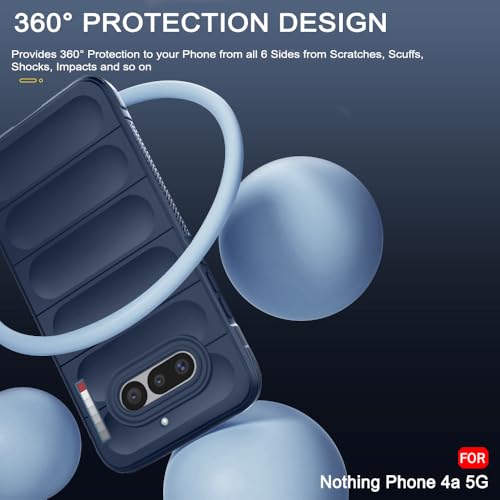 Image of TheGiftKart Liquid Silicon Back Cover Case for Nothing Phone 4a 5G | Shockproof Military Grade Protection | Micro-Fibre Cloth On Inner Side | Anti-Slip Grip Back Case for Nothing Phone 4a (TPU, Blue)