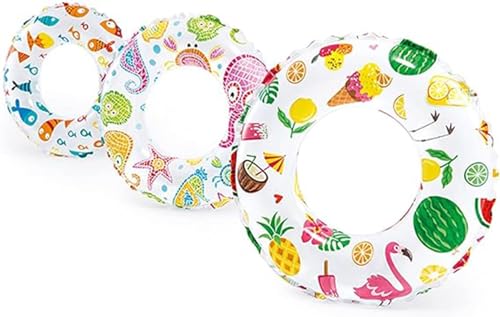 Image of Swim Tube for Kids Adults, Swim Rings Swimming Pool Float Tube Cute Round Swimming Tube Water Fun Beach Pool Toys for Summer Party(2-7Year)(20 inch Tube)
