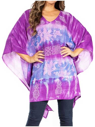 Poncho Sakkas Adalwin tunique femme tie-dye et blouse bohème brodée