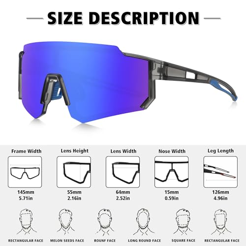 image for STORYCOAST Polarized Sports Sunglasses for Men Women,Driving Fishing C