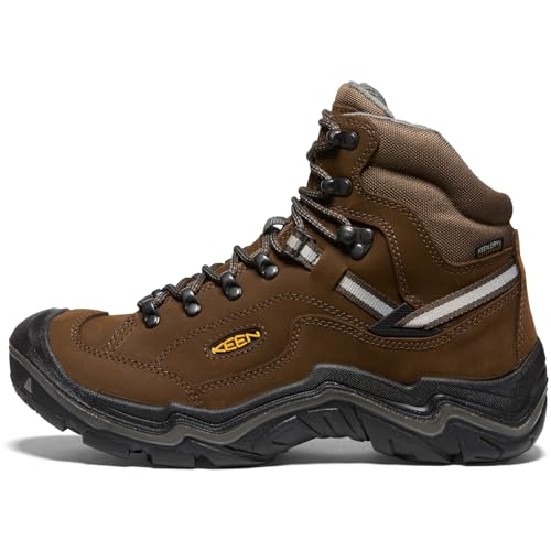 KEEN Men's Durand 2 Mid Height Waterproof Hiking Boots, Cascade Brown/Gargoyle, 12 Wide US3