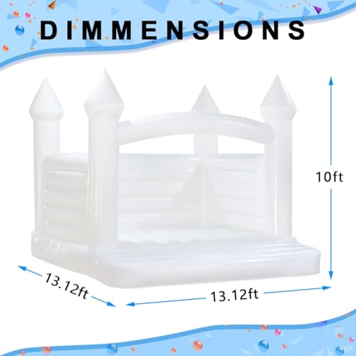 Inflatable Large White Bounce House for Kids, PVC Inflatable Jumping Castle 13x13x10FT with 950w Air Blower, Durable and Easy to Set up, for Wedding, Birthday Party - Image 3