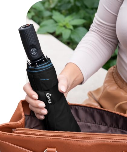 Image of Repel Windproof Travel Umbrella - Compact & Withstands Winds up to 100MPH, Strongest Premium Auto Folding Umbrella for Rain and Sun - Durable, Light & Portable for Women & Men, Fits Backpacks & Cars