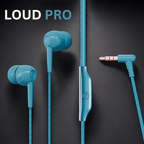 Image of LouudPro Wired in-Ear Earphones with HD Mic, Sky Blue