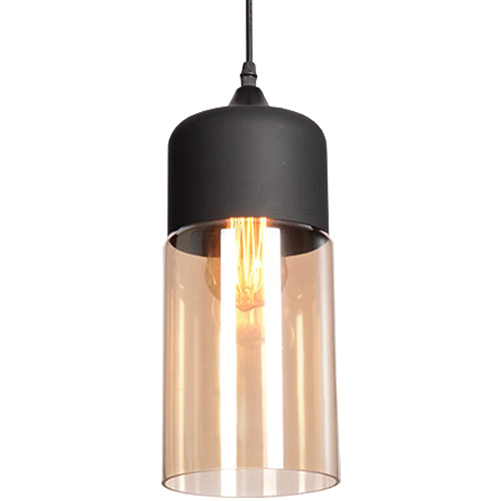Idegu Type-D 18Cm Vintage Pendant Light, Modern Glass Pendant Lampshade Retro Industrial E27 Ceiling Light Fixture For Home Office Kitchen Cafe Shop (Type-D 18Cm)