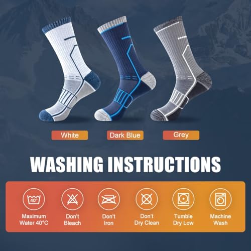 Circorld Calcetines Hombre Mujer, Calcetines Antiampollas Senderismo Algodon, Calcetines Deporte Transpirables, Calcetines Running Con Acolchado Para Trekking, Trabajo, Ciclismo, 3 Pares - imagen 9